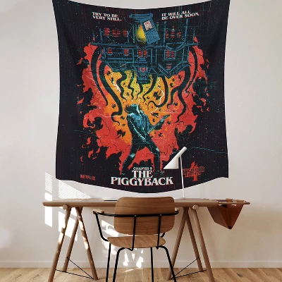 Stranger Things X Butcher Billy The Piggyback Tapestry Black/Red/Blue - RoomMates - Image 4