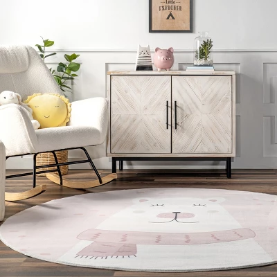 NuLOOM Jovie Polar Bear Machine Washable Kids Area Rug - Image 7