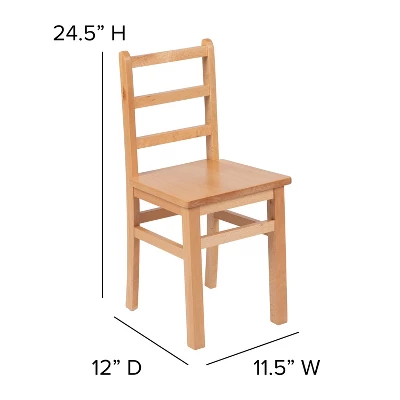 Flash Furniture Kids Natural Solid Wood Table And Chair Set For Classroom, Playroom, Kitchen - Image 4