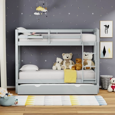 Glenwillow Home Arca Solid Wood Twin Over Twin Bunk Bed