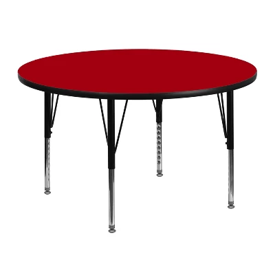 Emma And Oliver 48" Round Laminate Adjustable Preschool Activity Table - Image 2
