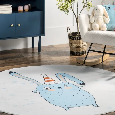 NuLOOM Eowyn Modern Rabbit Machine Washable Kids Area Rug - Image 8