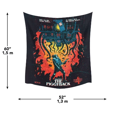 Stranger Things X Butcher Billy The Piggyback Tapestry Black/Red/Blue - RoomMates - Image 2