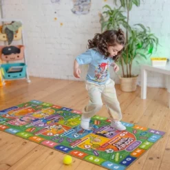KC CUBS | Looney Tunes Boy & Girl Kids Hopscotch Number Counting Educational Learning & Game Play Nursery Bedroom Classroom Rug Carpet, 2' 7" X 6' 0"