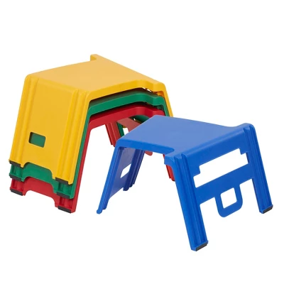 ECR4Kids Linking Stools, Children's Stackable Seat, Portable Floor Table, 4-Piece - Image 11