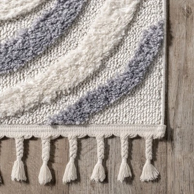 NuLOOM Adette Abstract Swirl Kids Tassel Area Rug - Image 4