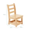 ECR4Kids Three Rung Ladderback Chairs With Storage, 2-Pack - Natural
