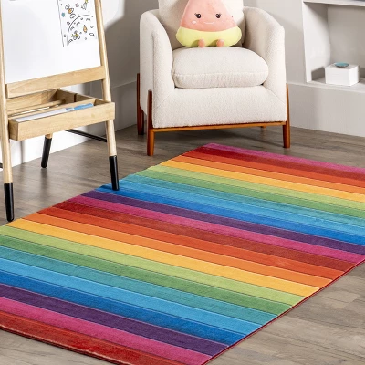 NuLOOM Henriette Rainbow Machine Washable Kids Area Rug - Image 8