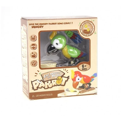Insten Parrot Piggy Bank Robotic Coin Munching Toy Money Box, Green, 6.6x6.5 Inches - Image 6