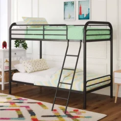 Twin Over Twin Evan Metal Bunk Bed - Room & Joy