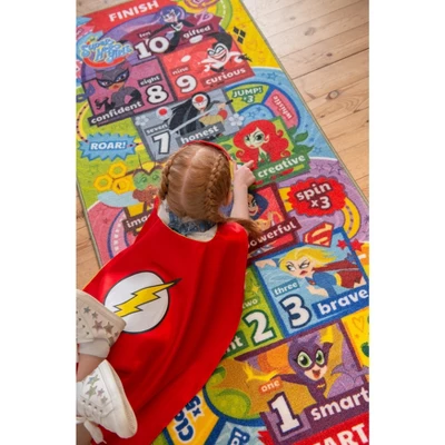 KC CUBS | DC Super Hero Girls Kids Hopscotch Number Counting Educational Learning & Game Play Nursery Bedroom Classroom Rug Carpet, 2' 7" X 6' 0" - Image 4