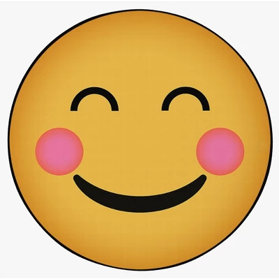 Deerlux Emoji Style Round Funny Smiley Face Kids Area Rug, Happy Emoji Rug - Image 2