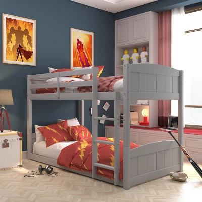 Twin Over Twin Alexis Wood Arch Floor Bunk Bed - Hillsdale Furniture - Image 4