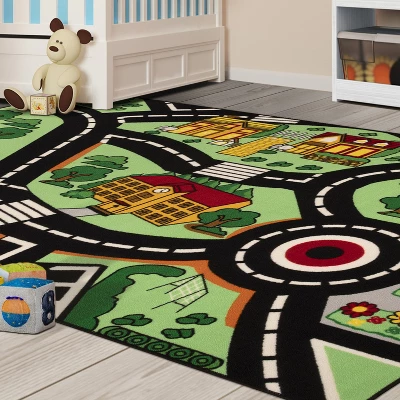 City Cruising Non-Slip Kids Playroom Decor Washable Indoor Area Rug By Blue Nile Mills - Image 5