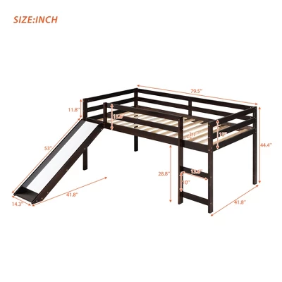 Twin Size Loft Bed With Slide - ModernLuxe - Image 2