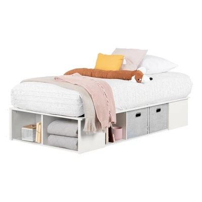 Twin Flexible Platform Bed With Baskets Pure White - South Shore - Image 5