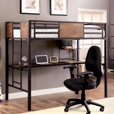 Twin Navii Industrial Loft Bed Black - HOMES: Inside + Out - Image 2