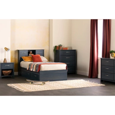 Twin Asten Mates Bed With 3 Drawers Blueberry - South Shore - Image 2