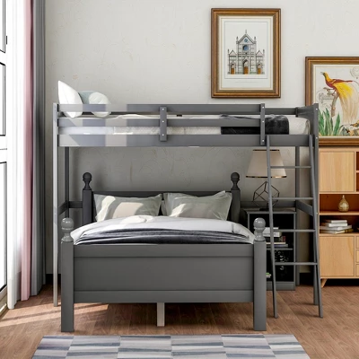 Twin Over Full Loft Bed With Cabinet - ModernLuxe - Image 2
