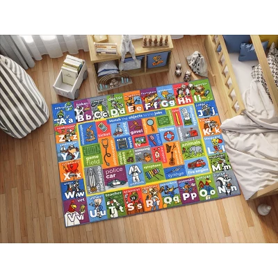KC CUBS | Looney Tunes Boy & Girl Kids ABC Alphabet, Jobs & Objects Educational Learning & Play Nursery Bedroom Classroom Rug Carpet - Image 2