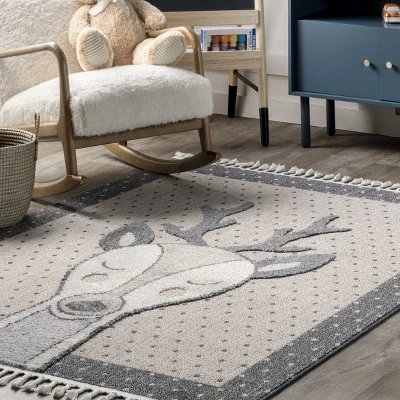 Éléanor Deer Kids Tasseled Area Rug - Image 8