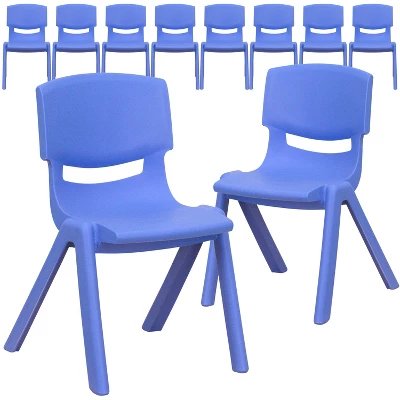 Flash Furniture 10 Pack Plastic Stackable School Chair With 12" Seat Height - Image 13