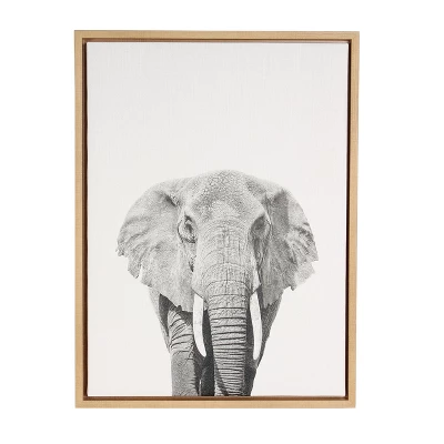 24" X 18" Elephant Framed Canvas Art - Uniek - Image 3