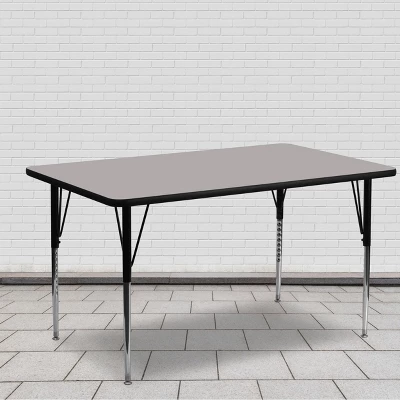 Flash Furniture 24''W X 60''L Rectangular HP Laminate Activity Table - Standard Height Adjustable Legs