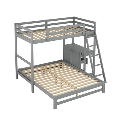 Twin Over Full Bunk Bed With Built-in Desk, Ladder And Three Drawers-ModernLuxe - Image 7