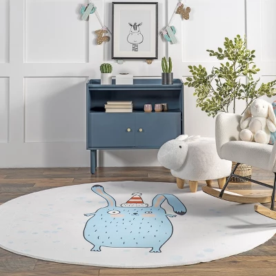 NuLOOM Eowyn Modern Rabbit Machine Washable Kids Area Rug - Image 7