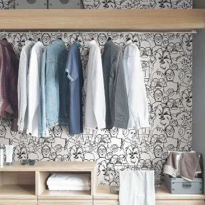 Star Wars Saga Line Sketches Peel And Stick Wallpaper Gray - RoomMates - Image 4