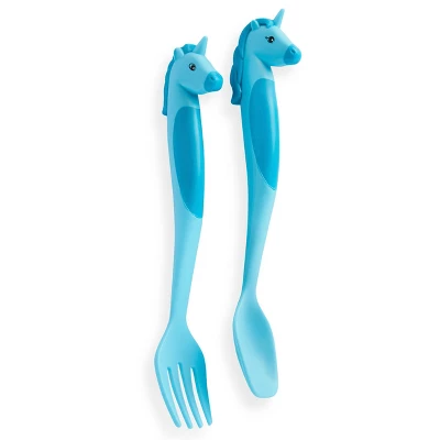 2pc Plastic Unicorns Utensil Set - Dinneractive - Image 5