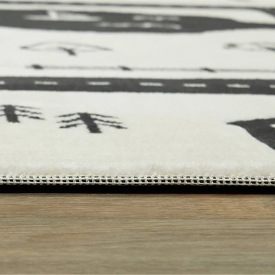 4'1"x5'6" Roadmap Black/White Rug - Balta Rugs - Image 4