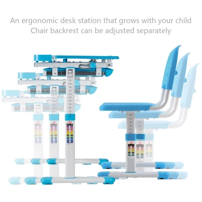 Costway Height Adjustable Children's Desk Chair Set Multifunctional Study Drawing - Image 6