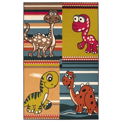 Dinoventure Dinosaurs Non-Slip Kids Playroom Decor Washable Indoor Area Rug By Blue Nile Mills - Image 12