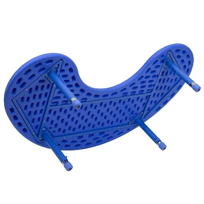 Emma And Oliver 35"W X 65"L Half-Moon Plastic Height Adjustable Activity Table - Image 8