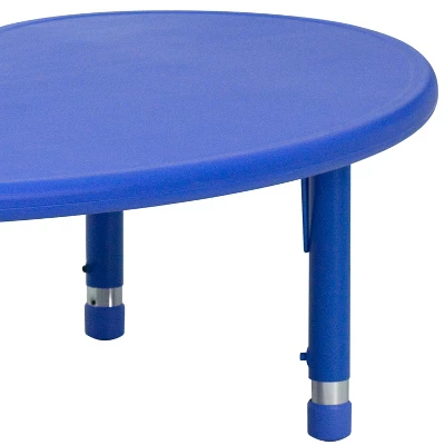 Emma And Oliver 35"W X 65"L Half-Moon Plastic Height Adjustable Activity Table - Image 5