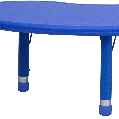 Emma And Oliver 35"W X 65"L Half-Moon Plastic Height Adjustable Activity Table - Image 6
