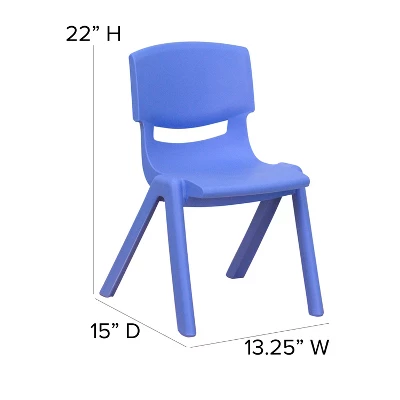 Flash Furniture 10 Pack Plastic Stackable School Chair With 12" Seat Height - Image 7