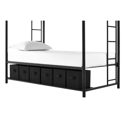 Twin Betony Bunk Bed With Storage Bins Black - Room & Joy - Image 5