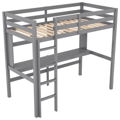 Twin Size Loft Bed With Desk, Shelves, And Ladder-ModernLuxe - Image 4