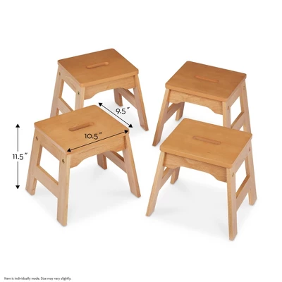Melissa & Doug Wooden Stools - Set Of 4 - Natural - Image 2
