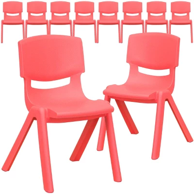 Flash Furniture 10 Pack Plastic Stackable School Chair With 12" Seat Height - Image 11