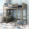 Max & Lily Twin-Size High Loft Bed With Bookcase