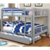 HOMES: Inside + Out Twin Over Twin Kids' Clare Bunk Bed Gray - IoHOMES