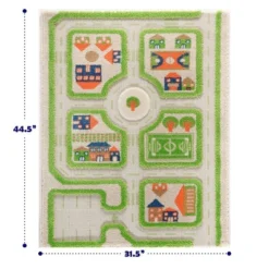 31.5"x44.5" Traffic Green 3D Play Rug - IVI