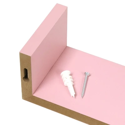 Set Of 3 Picture Ledge Shelf For Kids' Room Pink - InPlace - Image 4