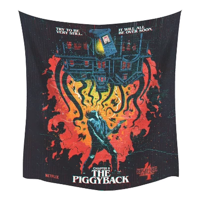 Stranger Things X Butcher Billy The Piggyback Tapestry Black/Red/Blue - RoomMates