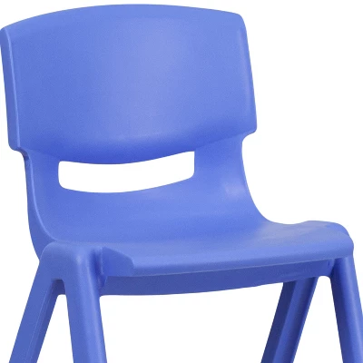 Emma And Oliver 5 Pack Plastic Stackable School Chair With 13.25" Seat Height - Image 6