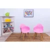 Set Of 2 Kids' Chairs With Modern Plastic Seat And Beech Legs Pink - Gift Mark